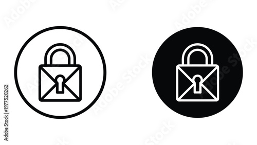 Comparison of locked envelope icons with different background colors for security emphasis