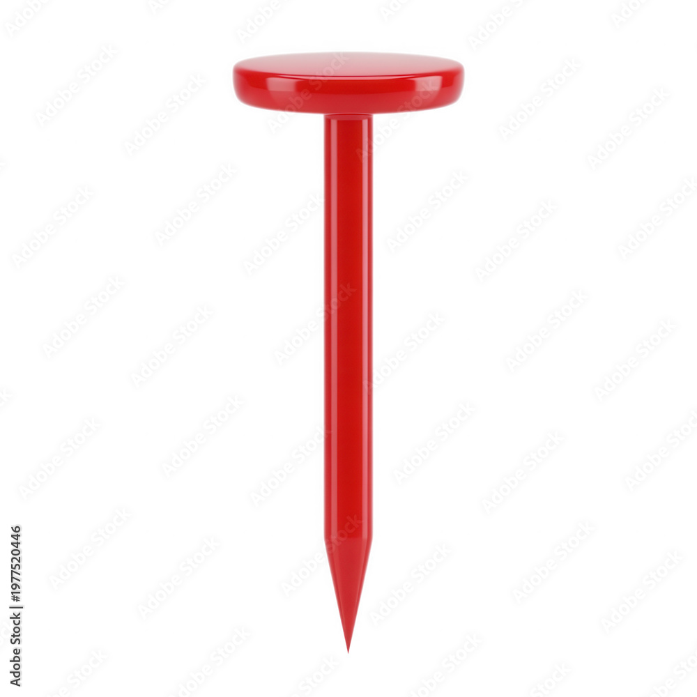 Fototapeta premium A red thumbtack isolated on transparent background