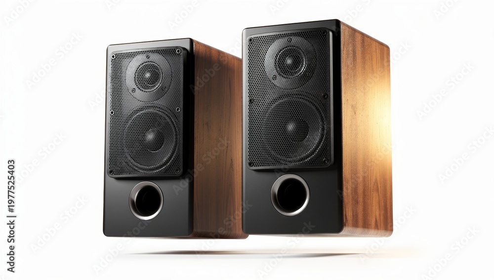 Fototapeta premium audio speaker isolated on white
