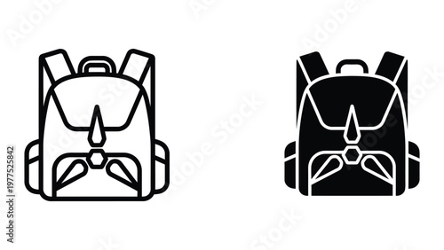 Comparison of backpack designs with different color schemes and structural details