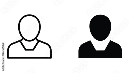 Contrast between a white and black silhouette of a person with no facial features