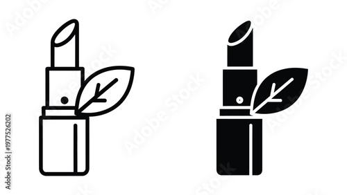 Contrast of classic and modern lipstick designs with leaf accents