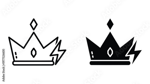 Contrast between a simple and a bold lightning-struck crown design