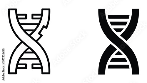Comparison of damaged and intact double helix dna structures
