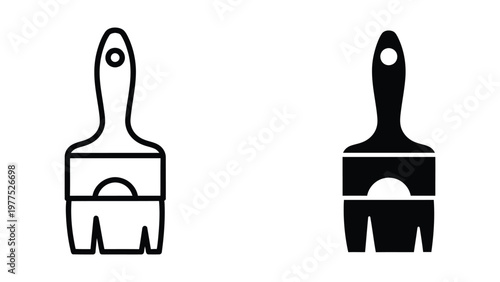 Comparison of traditional and modern paint brush designs with contrasting colors