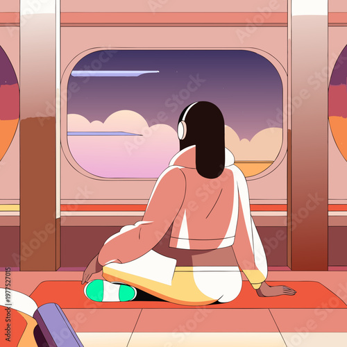 Giant spores of neon moss releasing glowing particles into a void. 1