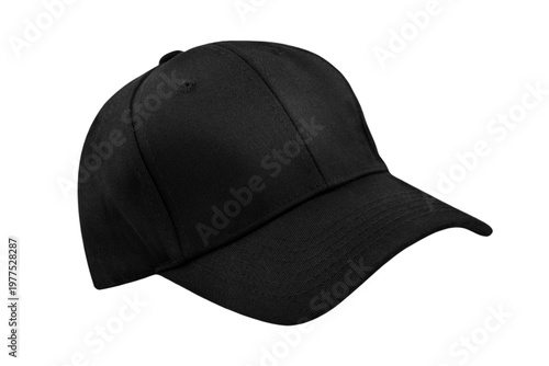 1 Black Basecap isolated on white background