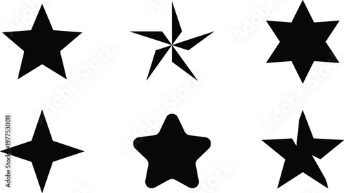 Multiple star shapes are outlined on a black background