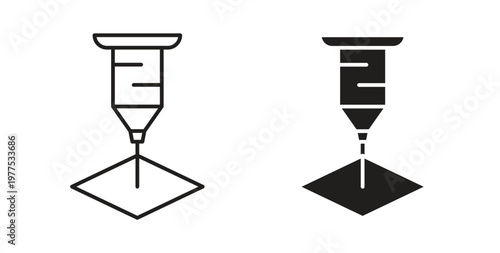 Laser machine icon in black color. Vector icons on white background