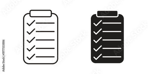 List icon in black color. Vector icons on white background