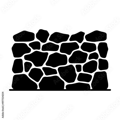 Stone wall vector illustration masonry construction rock wall design building material pattern texture background