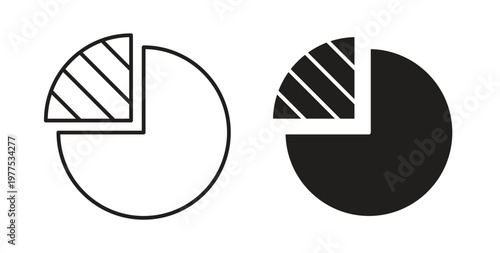 Market share icon in black color. Vector icons on white background