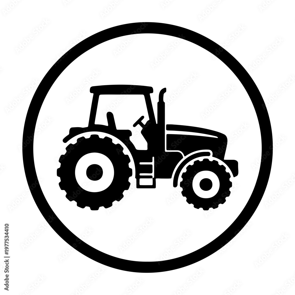 Obraz premium Tractor vector illustration for agricultural machinery farming and farm equipment design needs today.