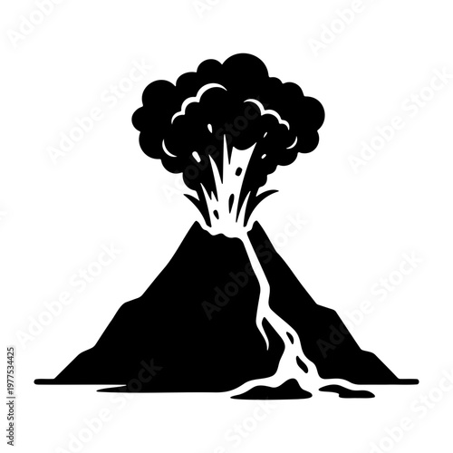 Volcano eruption vector illustration graphic design element for geology and science projects and art