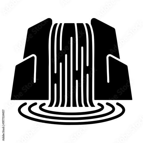 Waterfall vector graphic design with nature water falling cascade landscape river icon image