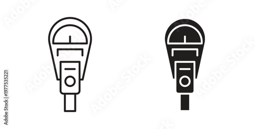 Parking meter icon in black color. Vector icons on white background
