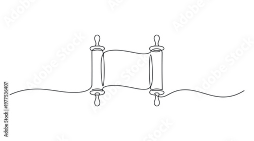 Ancient Scroll Unfurling with Wavy Lines Representing Text or History