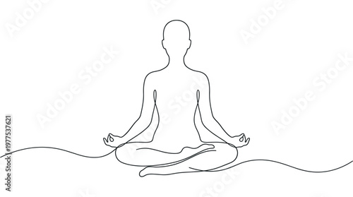 Meditating person in lotus pose, calm mind, spiritual practice, yoga silhouette, serene and peaceful atmosphere