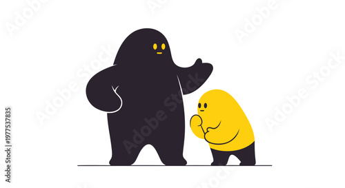 funny cartoon characters, monster and egg, illustration, vector graphics, emoticon faces