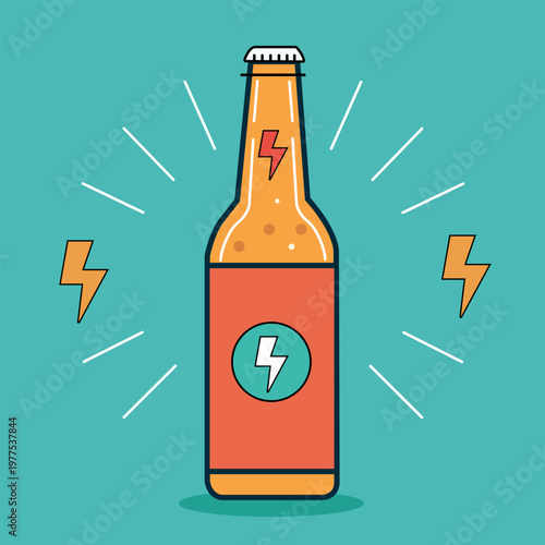 Electric beer bottle illustration vector