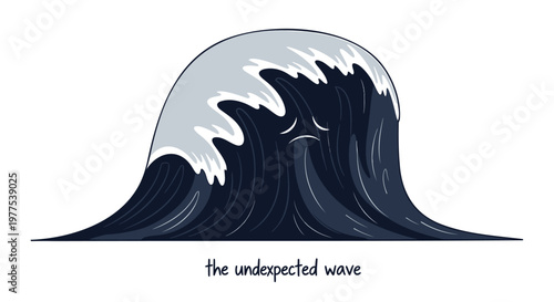 Ocean wave, sea wave, wave illustration, unexpected wave