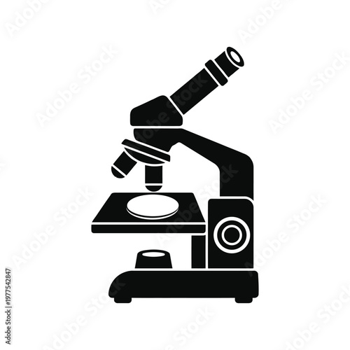 Black and white microscope laboratory equipment, scientific instrument science
