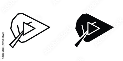 Contrasting visual representation of a leaf with directional arrows in different styles