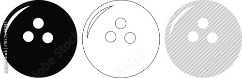 Bowling Balls Set Three Styles Black White Grayscale Isolated Graphic Design Elements