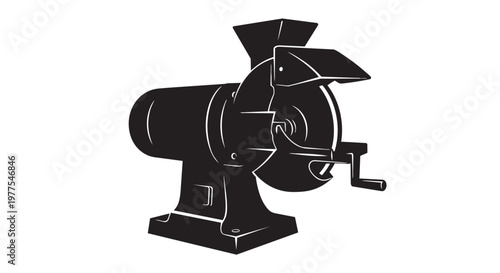 Black coffee grinder, coffee mill, kitchen appliance, vintage style