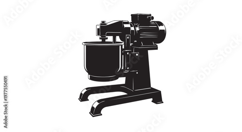 Industrial mixer, heavy duty blender, commercial kitchen equipment, black steel stand