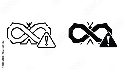 Contrast between positive and negative logo designs of a fictional company symbol
