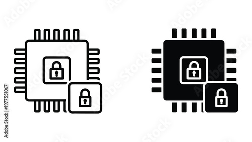 Comparison of secure and insecure microchip designs with lock symbols