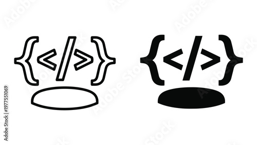 Comparison of code block symbols with different visual weights and bases
