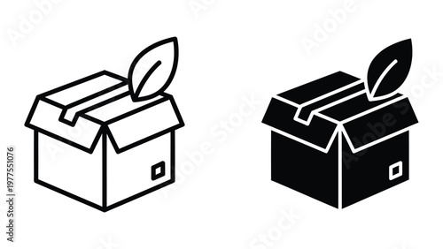 Comparison of open delivery boxes with contrasting visual styles