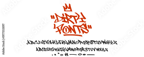 Creative Dirty Fonts Graffiti Tag Design with Hand Style Lettering for Modern Streetwear Branding and Urban Typography Graphic Element Vector