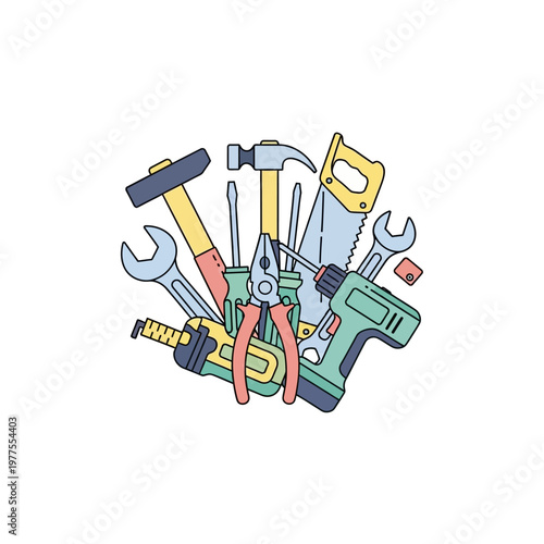 Collection of various hand tools.