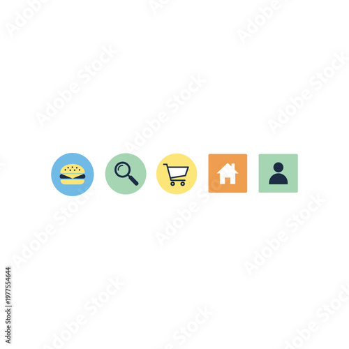 Four icons representing different service categories in a user interface
