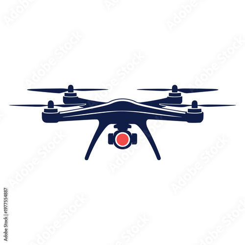 Quadcopter drone with mounted camera for aerial photography and surveillance