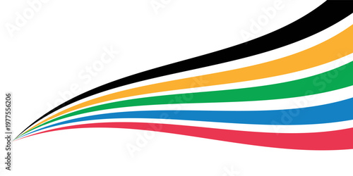 Five Color Lines Dynamic Design Colorful modern illustration