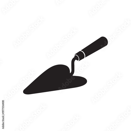 Trowel silhouette vector illustration on white background