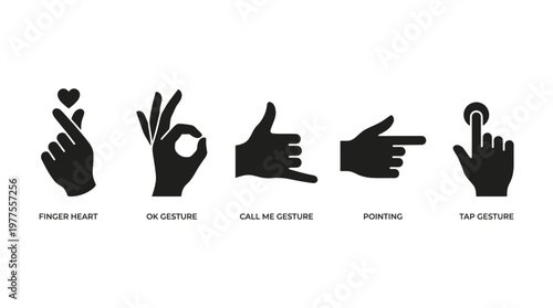 Hand gestures and finger symbols.