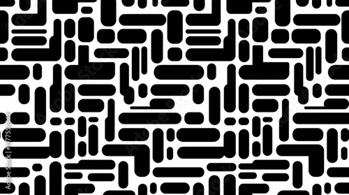 Black and white geometric pattern design.