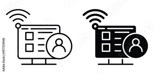 User Interface with Wireless Signal and Profile Icon in Two Styles