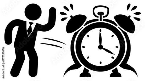 Clock Alarm Icon – Time, Reminder & Morning Wake Up Vector Symbol