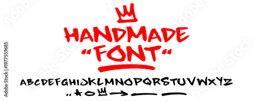 Complete Handmade Graffiti Alphabet A-Z Set in Casual Hand Style Lettering for Creative Typography Projects and Street Culture Graphic Vector