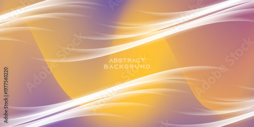 3D purple orange abstract background on bright space with flowing waves effect decoration. Modern graphic design element glowing cutout style concept for web banner, art, flyer, card or brochure cover