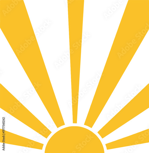 Abstract yellow summer background with sun rays and orange vector line pattern creates a blank gold texture design for a web banner wallpaper or art frame