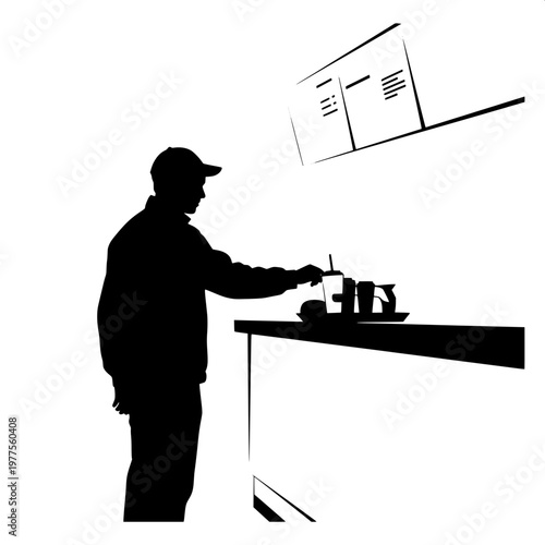 Business professional using self-service check-in kiosk at modern airport terminal