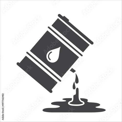Black oil barrel with oil dripping