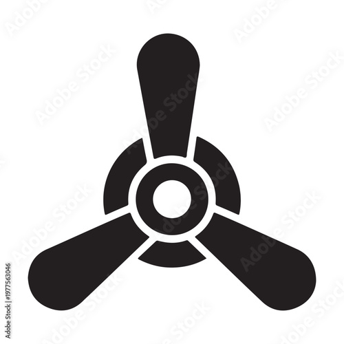 Black silhouette of a nuclear reactor cooling fan